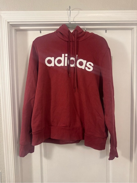 adidas Tops - Adidas Women's Maroon Pullover Hoodie with White Logo